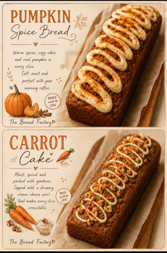 Pumkin Spice Bread & Carrot cake Combos